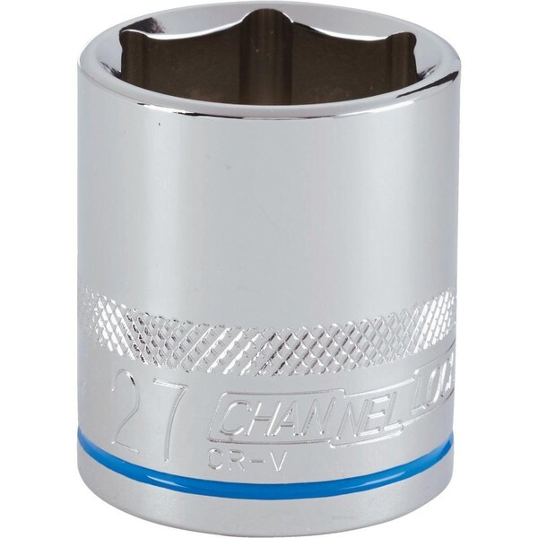 Channellock 1/2 In. Drive 27 mm 6-Point Shallow Metric Socket 302831 - main